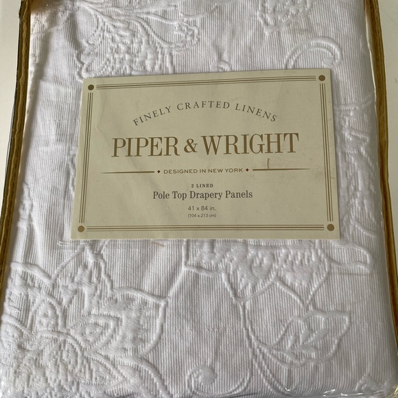Piper & Wright white curtain panels “Emily” pattern, 2 sets available, BRAND NEW - Picture 2 of 7